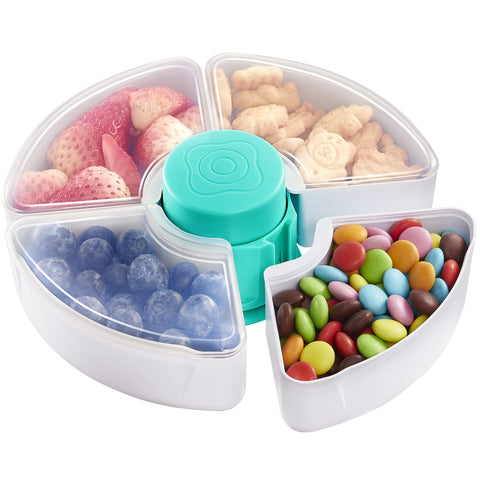 HEETA Baby Food Storage Container, Snack Box for Kids with 4 Removable Compartment and Lids, Reusable Snack Containers, Food Grade PP Material, BPA & PVC Free