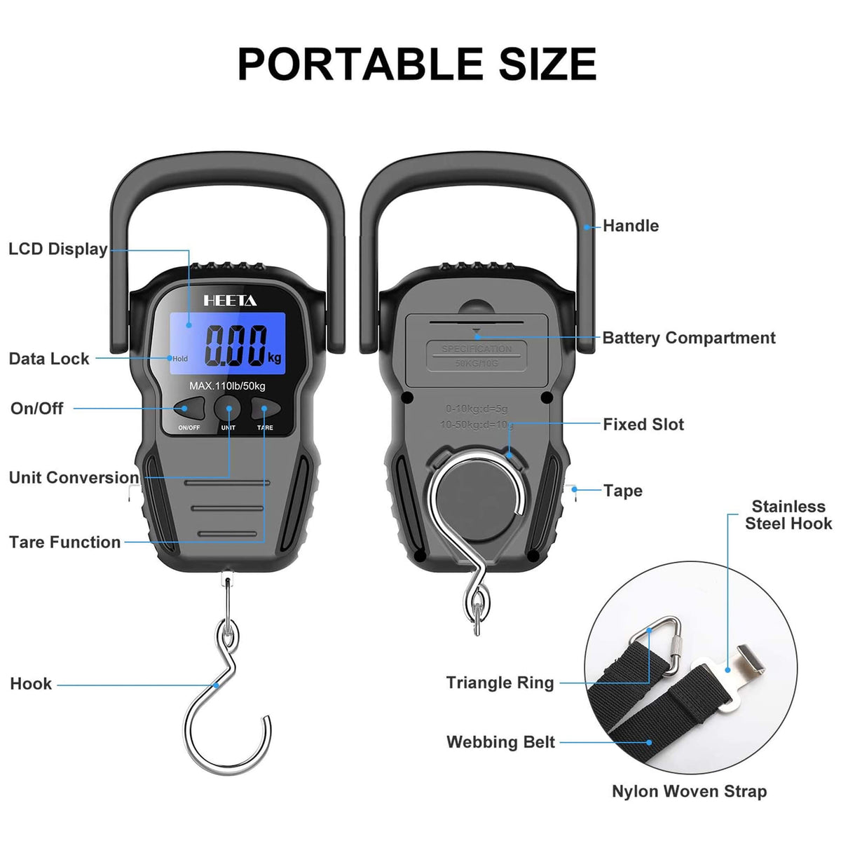 Fishing Scales Digital Fish Weight Scale Electronic Hanging Hook Portable