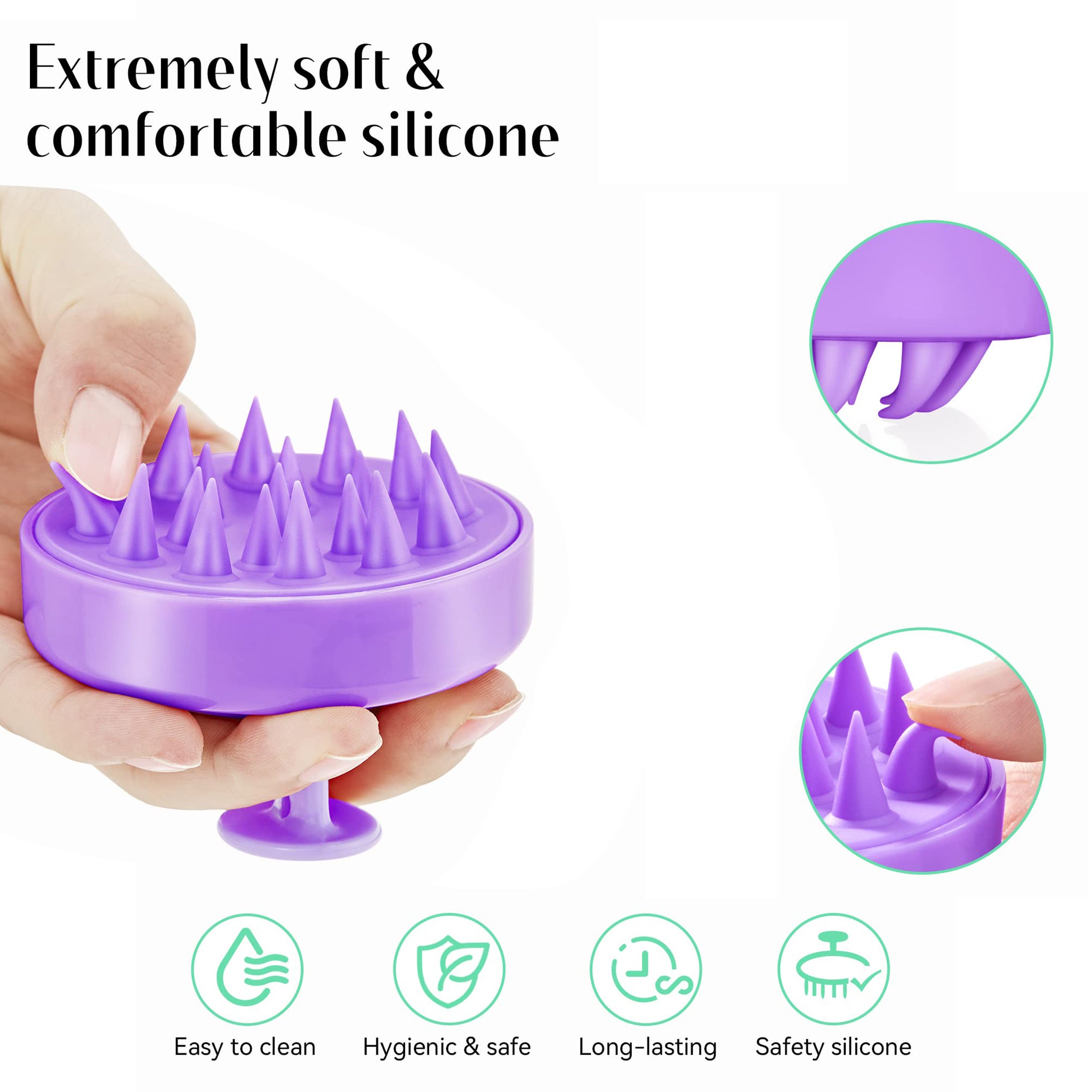 HEETA Scalp Massager Hair Growth, Scalp Scrubber with Soft Silicone Br