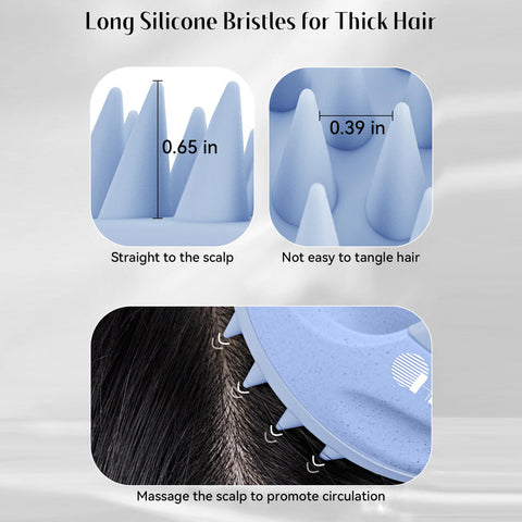 HEETA Scalp Massager Hair Growth with Soft Silicone Bristles to Remove Dandruff and Relieve Itching, Shampoo Brush for Hair Care & Relax Scalp, Scalp Scrubber for Wet Dry Hair
