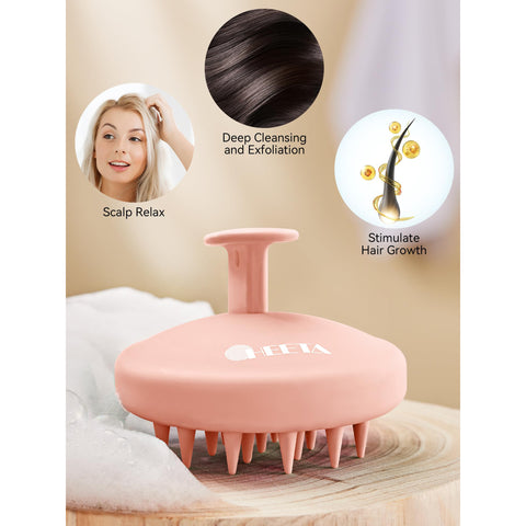 HEETA Silicone Hair Scalp Massager Shampoo Brush, Scalp Scrubber with Ultra-Soft Bristles, Integrated Design Scalp Exfoliator for Deep Cleanse, Dandruff Removal and Hair Growth