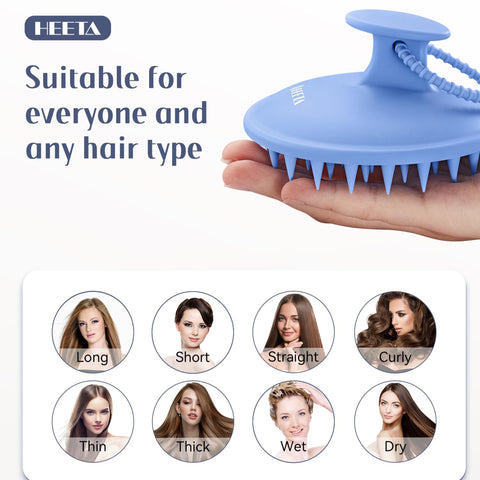 HEETA Scalp Massager Hair Growth with Silicone Bristles for Dandruff Removal, Scalp Scrubber Shampoo Brush for All Hair Types Dry or Wet Ues, Scalp Care Massager Upgraded Large Design